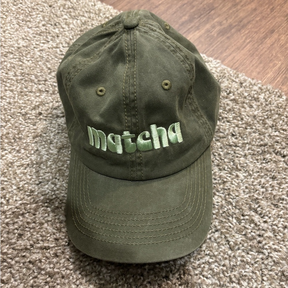 Green 'Matcha' Embroidered Cap